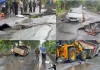 सूरत में चार इंच बारिश से धंसी नई सड़क, 3 करोड़ की परियोजना पर उठे सवाल