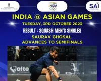 एशियाई खेल स्क्वैश: सौरव घोषाल सेमीफाइनल में, भारत के लिए एक पदक किया पक्का