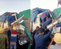 सूरत : AM/NS Indiaके अग्निशमन दलने दुर्घटना के बाद डंपर ट्रक चालक को क्षतिग्रस्त केबिन से बचाया 