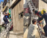 सूरत : 3 मंज़िला बिल्डिंग की सीढ़ी अचानक ढही, 19 लोग फंसे; फायर ब्रिगेड ने बच्चों-बुज़ुर्गों समेत सभी को सुरक्षित निकाला