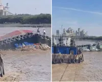 सूरत : मगदल्ला समुद्र में कोयले से लदी नाव पलटी, 5 मजदूर बाल-बाल बचे