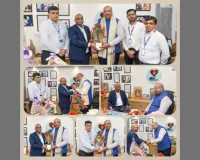 सूरत : पद्म श्री पुरस्कार विजेता नीलेश मांडलेवाला के साथ एसबीआई के वरिष्ठ अधिकारियों ने की शिष्टाचार मुलाकात