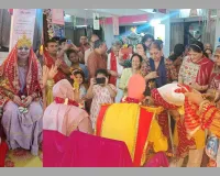 श्रीकृष्ण-रुक्मिणी विवाह प्रसंग से भक्ति रस में डूबा वेसू का गौर राधा कृष्ण मंदिर