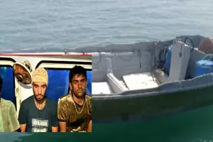 द्वारका के ओखा से पकड़ी गई संदिग्ध बोट, 3 ईरानी और दो भारतीय गिरफ्तार