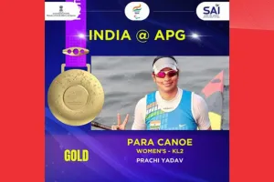 पैरा एशियाई खेल : प्राची यादव ने कैनो महिलाओं की केएल2 स्पर्धा में जीता स्वर्ण पदक