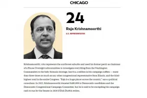'शिकागो' पत्रिका की 50 सर्वाधिक प्रभावशाली लोगों की सूची में राजा कृष्णमूर्ति
