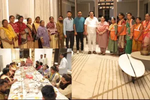 सूरत : दिवाली पर केंद्रीय मंत्री सी.आर. पाटिल ने स्वच्छतादूतों के साथ किया भोजन