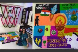 सूरत : श्रुति झंवर की अनोखी रंगोली में झलकी भारत की गौरवगाथा