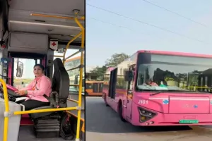 सूरत : BRTS रूट पर पहली बार महिला ड्राइवर चलाएँगी पिंक बस