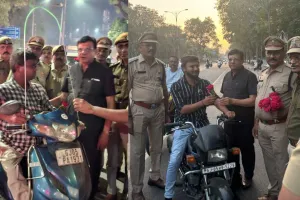  सूरत शहर होमगार्ड्स कमांडेंट के जन्मदिन पर ट्रैफिक जागरूकता अभियान 