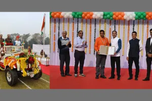 वडोदरा :  गणतंत्र दिवस के अवसर पर वडोदरा मंडल के मंडल रेल प्रबंधक राजू भडके दवारा राष्ट्रीय ध्वज फहराया गया