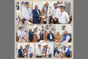 सूरत : पद्म श्री पुरस्कार विजेता नीलेश मांडलेवाला के साथ एसबीआई के वरिष्ठ अधिकारियों ने की शिष्टाचार मुलाकात