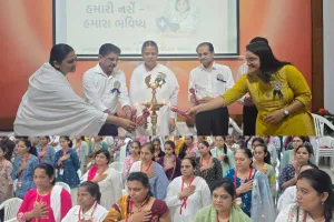 सूरत : सेवा और समर्पण की प्रतिमूर्ति नर्सों का ब्रह्माकुमारीज़ वराछा सेवा केंद्र में सम्मान