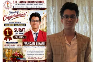 सूरत : सीबीएसई री-इवैल्यूएशन के बाद वंदन बिहानी बने सिटी टॉपर,  99.20% मार्क्स के साथ हासिल की पहली रैंक