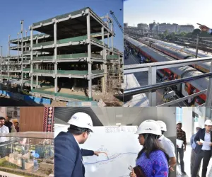 सूरत : सूरत रेलवे स्टेशन रीडेवलपमेंट में तेजी, एसएमसी कमिश्नर ने एमएमटीएच प्रोजेक्ट साइट का निरीक्षण किया