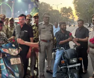  सूरत शहर होमगार्ड्स कमांडेंट के जन्मदिन पर ट्रैफिक जागरूकता अभियान 