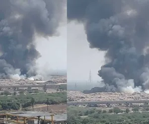 सूरत : खजोद डंपिंग साइट पर फिर भड़की आग, 52 दिन में दूसरी घटना से उठे सवाल