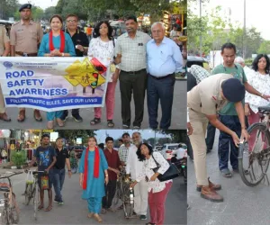 सूरत : चैंबर द्वारा सड़क सुरक्षा अभियान, 1200 से अधिक मजदूरों की साइकिलों पर लगाए गए रेट्रो रिफ्लेक्टर