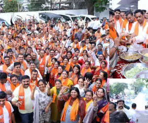 सूरत : पश्चिम बंगाल में भाजपा की जीत का जश्न, सूरत कामलम कार्यालय पर गूंजा विजय का शंखनाद