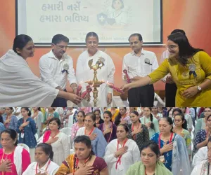 सूरत : सेवा और समर्पण की प्रतिमूर्ति नर्सों का ब्रह्माकुमारीज़ वराछा सेवा केंद्र में सम्मान