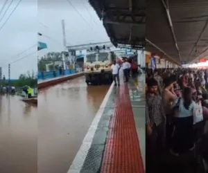 सूरत :  मुंबई रेल ट्रैफिक पर बारिश का बड़ा असर, वलसाड में दो घंटे में 2 इंच से अधिक वर्षा