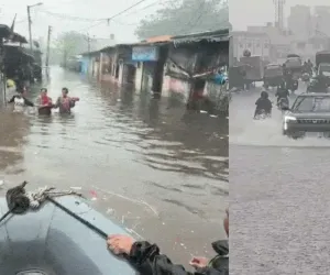 सूरत : दूसरे दिन भी मूसलाधार बारिश का कहर, कई सड़कें बनीं नदी; नगर निगम की प्री-मानसून तैयारियों पर उठे सवाल