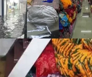 सूरत : रक्षाबंधन से पहले कपड़ा बाजार पर बाढ़ की मार, करोड़ों की साड़ियां बर्बाद; उद्योग को करोड़ो का नुकसान