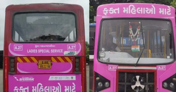 Surat: Pink bus service only for women by Municipal Corporation.  Loktej Surat, Business News