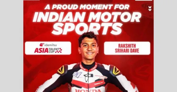 Honda Racing India rider Rakshit Dave will represent India in Asia Talent Cup 2024.  Loktej Sports News